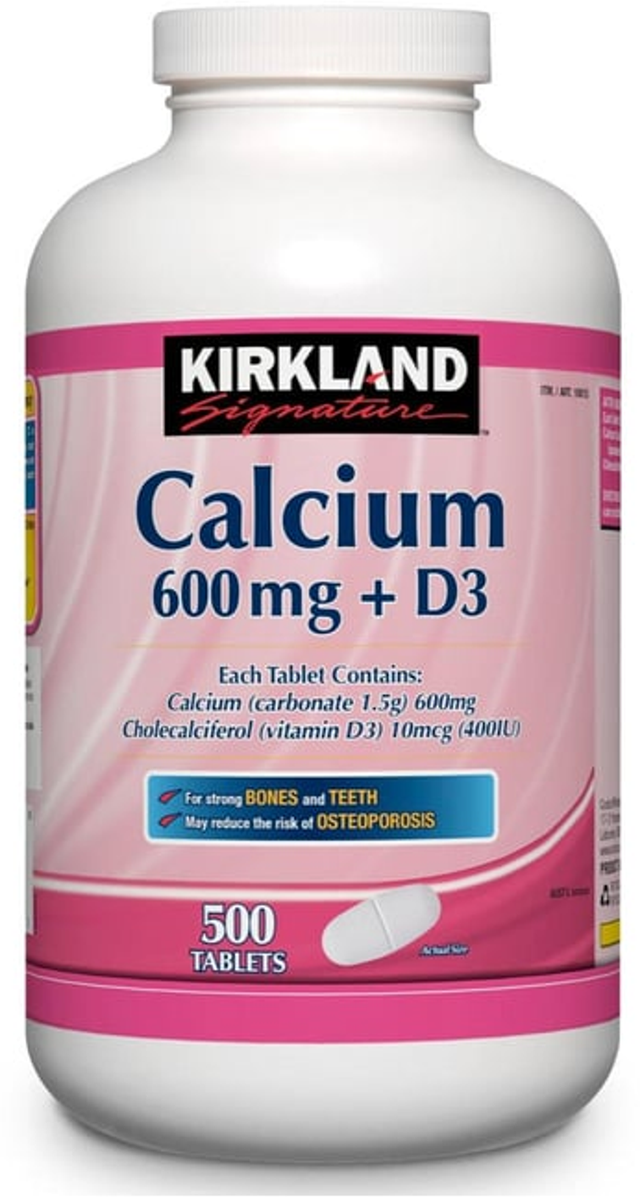 Kirkland Signature Calcium 600 mg + Vitamin D3 Tablets (500 pk)