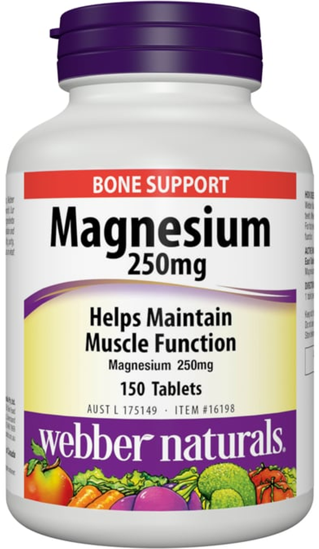 Webber Naturals Magnesium 250mg Tablets (150 pk)