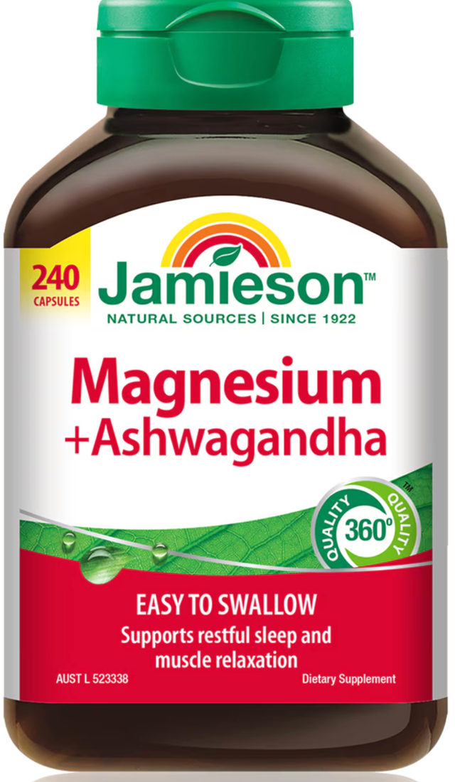 Jamieson Magnesium & Ashwagandha Capsules (240 pk)