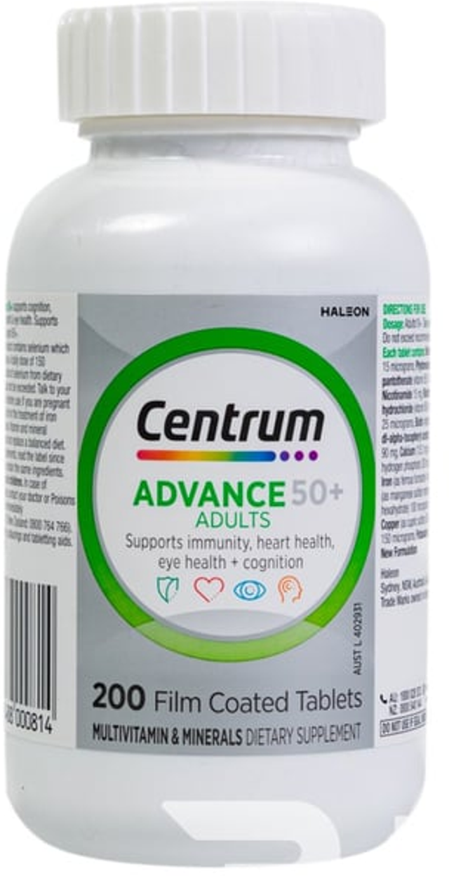 Centrum Advance 50+ Multivitamin Tablets (200 pk)