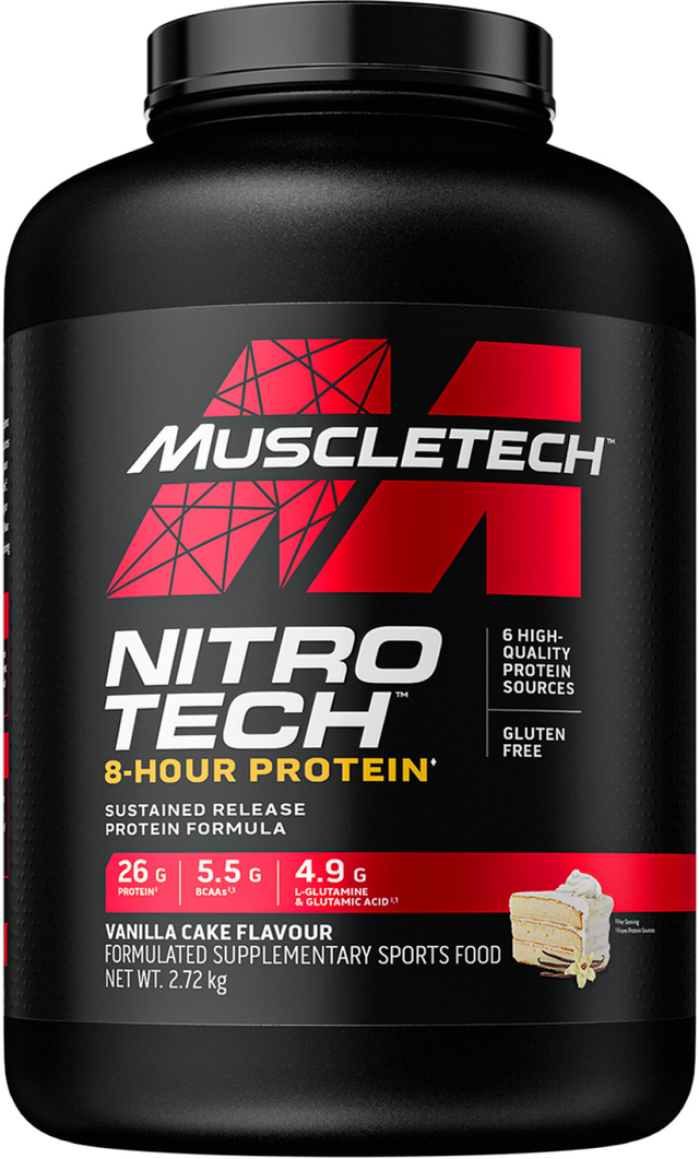 MuscleTech Nitrotech 8 Hour Vanilla Protein (2.72 kg)