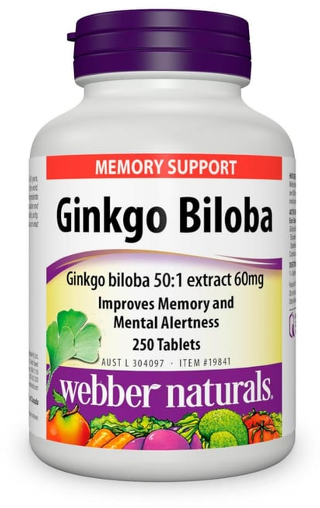 Webber Naturals Ginkgo Biloba Tablets (250 pk)