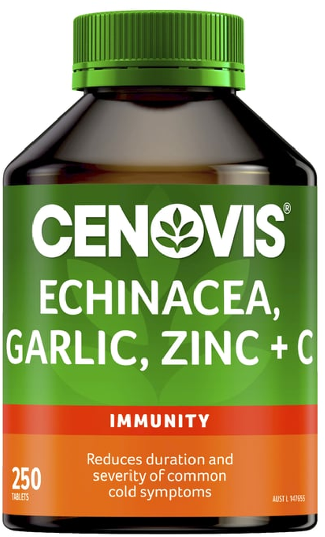 Cenovis Echinacea, Garlic, Zinc & C Immunity Tablets (250 ct)