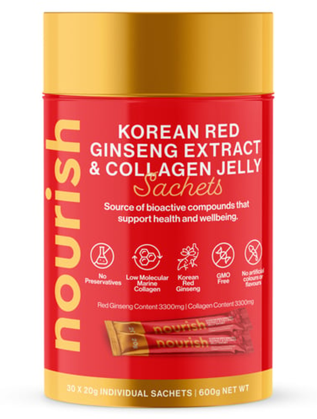 Nourish Korean Red Ginseng Extract & Collagen Jelly Sachets (20 g x 30 ct)