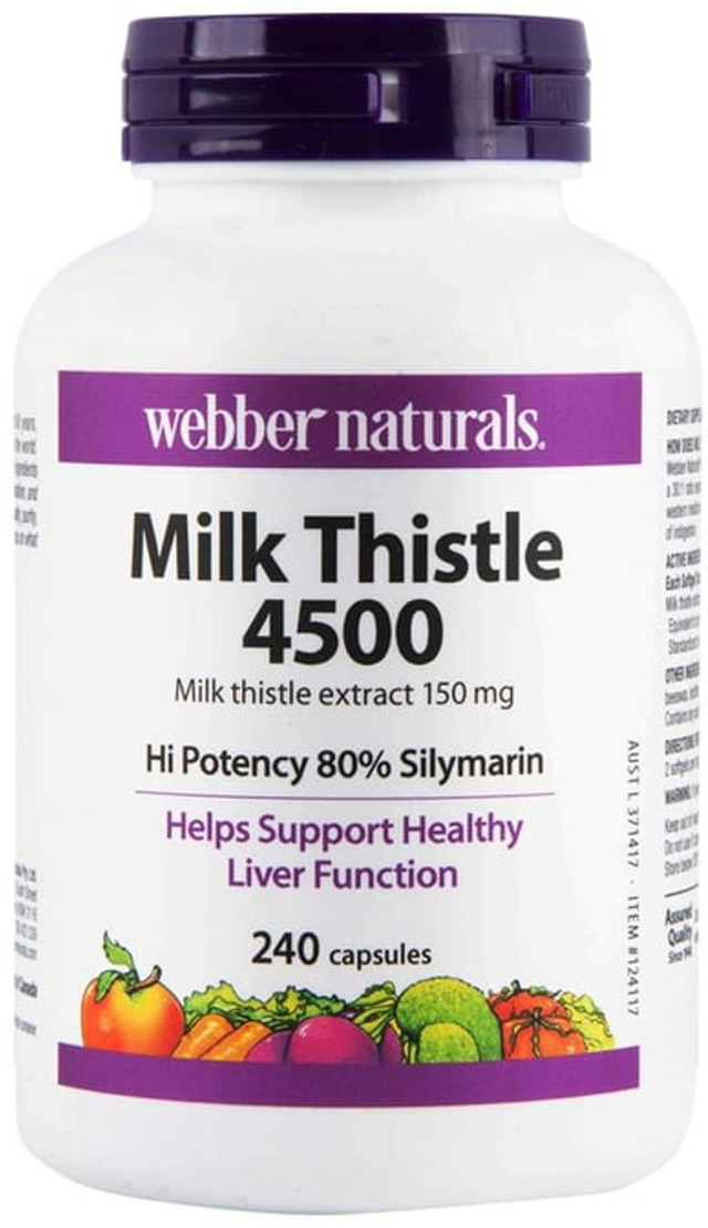 webber naturals Milk Thistle 4500 capsules (240 pk)