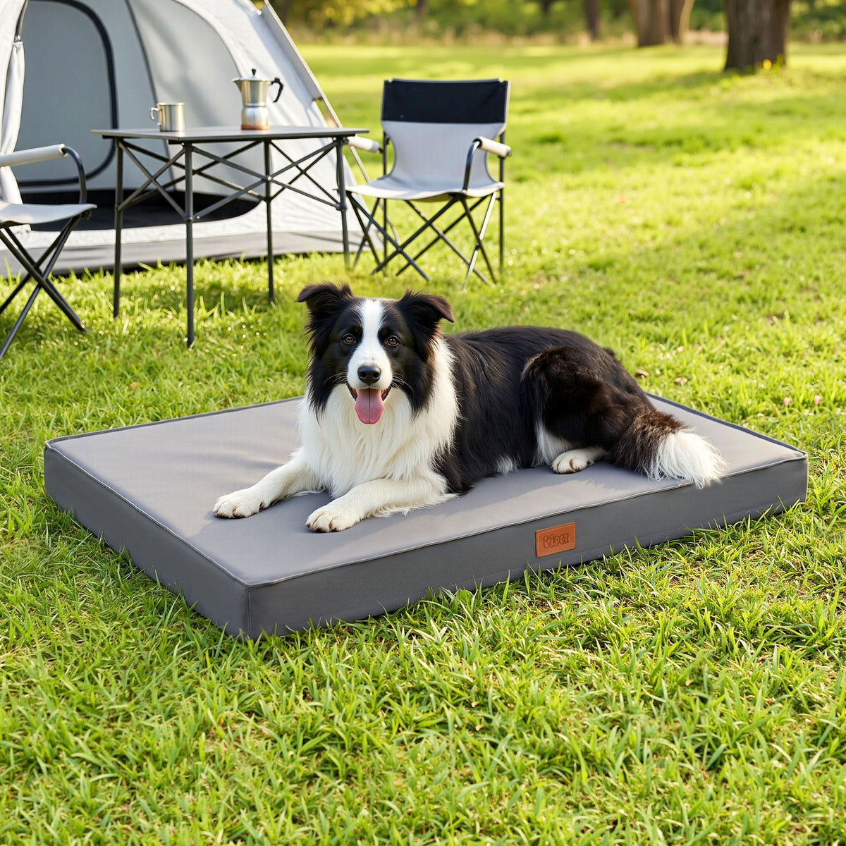 i.Pet Dog Bed Large Water-resistant Egg Crate Foam Orthopedic Pet Mat Grey