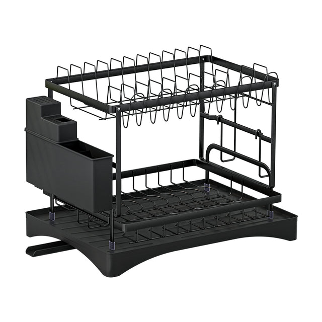 Cefito Dish Rack Expandable Drainer Cutlery Holder Tray Kitchen 2 Tiers Model 02