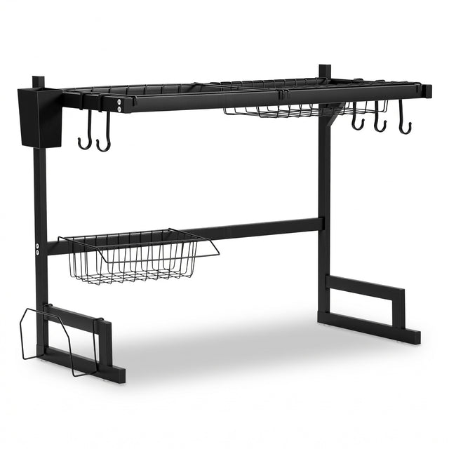 Cefito Dish Drying Rack for Kitchen Organisation Sink Organiser Drainer 65-BK