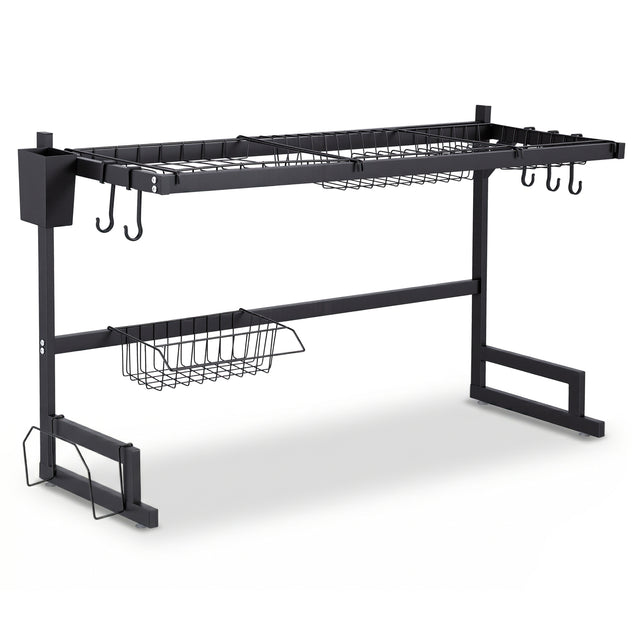 Cefito Dish Drying Rack for Kitchen Organisation Sink Organiser Drainer 85-BK