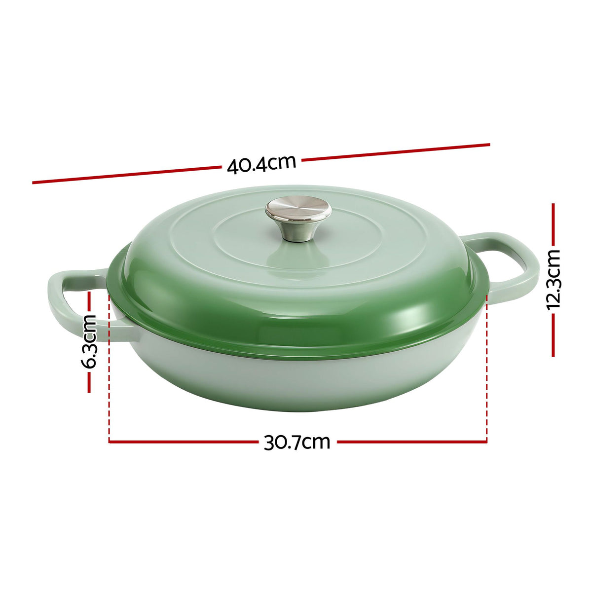 5-Star Chef 3.3L Enameled Cast Iron Dutch Oven Pot with Lid for - DTO-PAN-GN