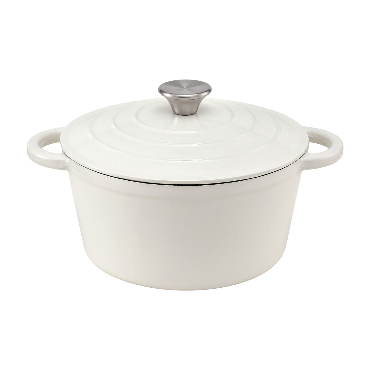 5-Star Chef 3.8L Enameled Cast Iron Dutch Oven Pot with Lid for - DTO-POT-WH