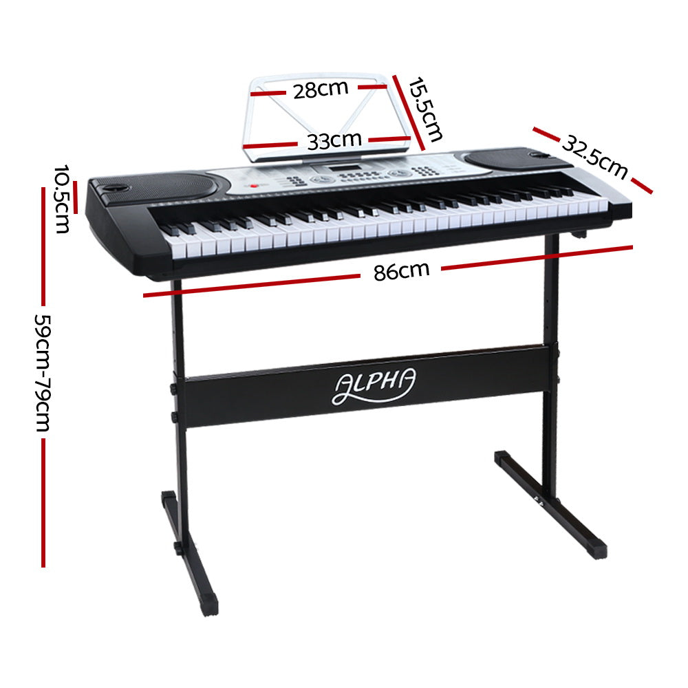 Alpha 61 Keys Electronic Piano Keyboard Digital Electric w - EK-JK-60-SL-H