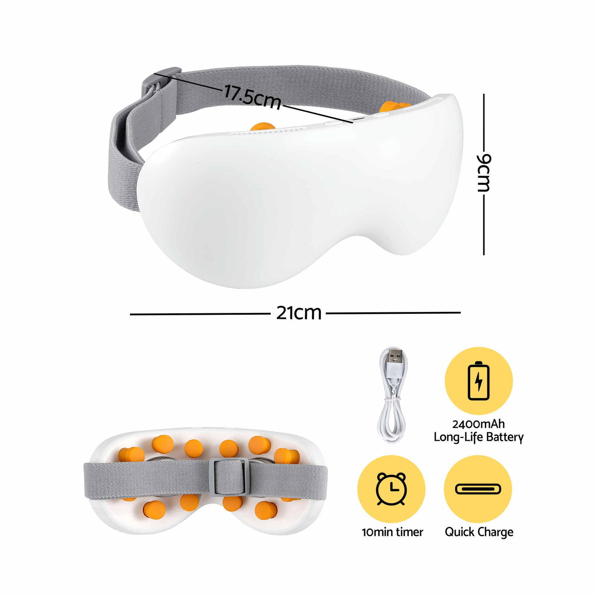 Livemor Eye Massager Cooling Heating Wireless Eye Mask White - 590370