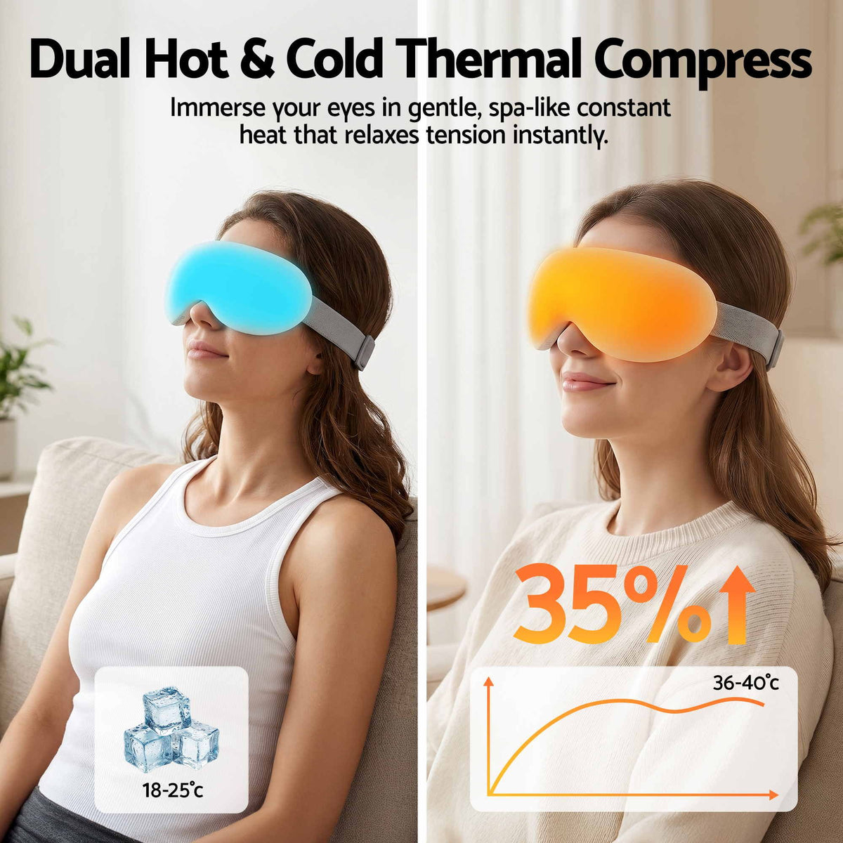 Livemor Eye Massager Cooling Heating Wireless Eye Mask White - 590370