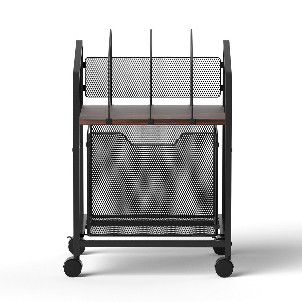 Artiss Mobile File Cabinet Rolling with Locking Wheels Wood - FC-MESH-1D-BK