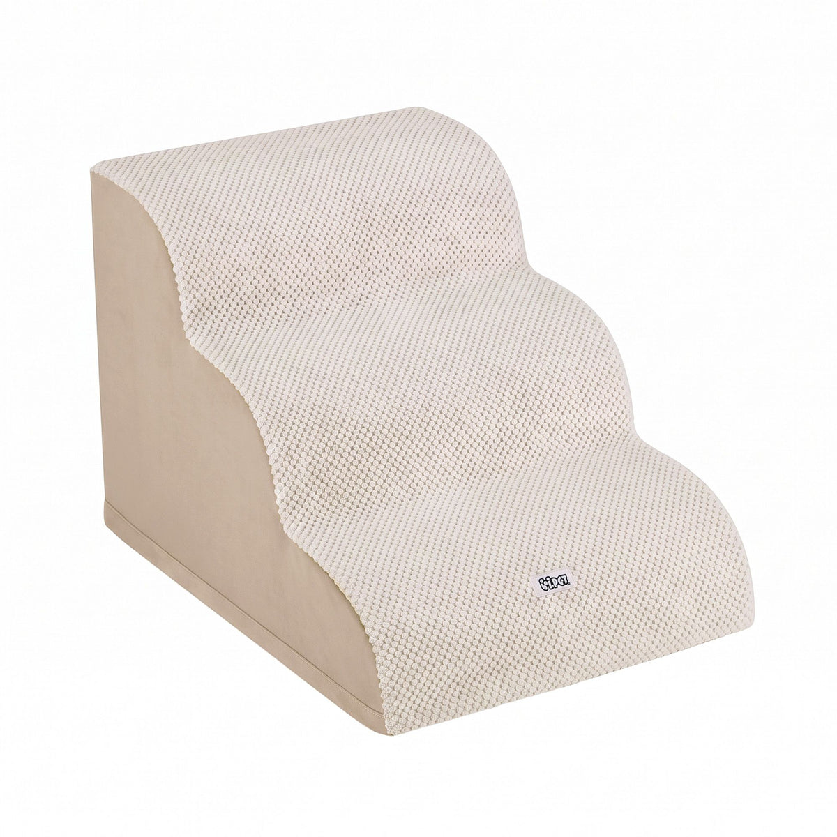 i.Pet Dog Ramp Washable Cover Stairs for Bed Sofa Foam Step Ladder 3 Tier Beige