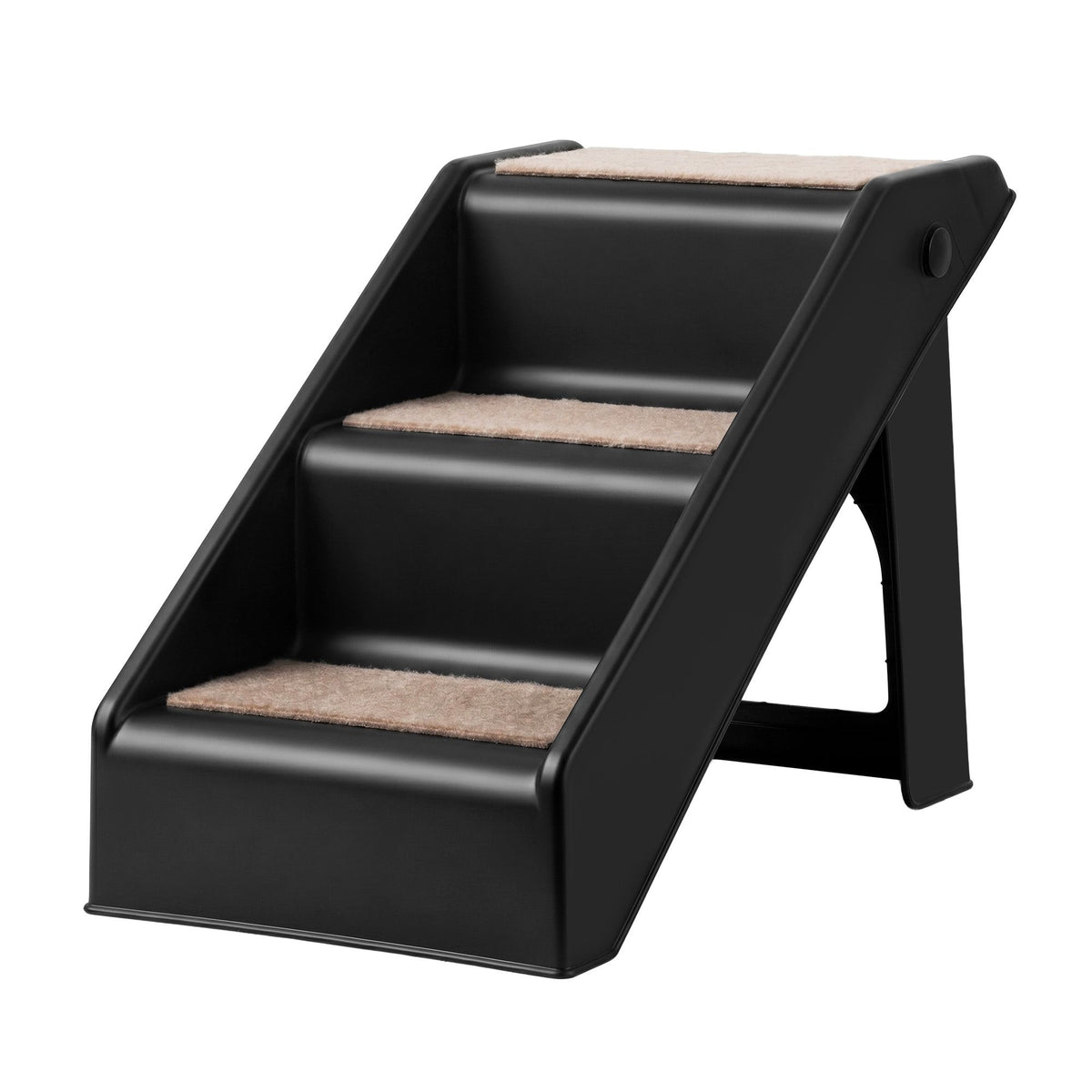 i.Pet Dog Ramp 3 Steps Pet Stairs Bed Sofa Car Foldable Portable Ladder Black