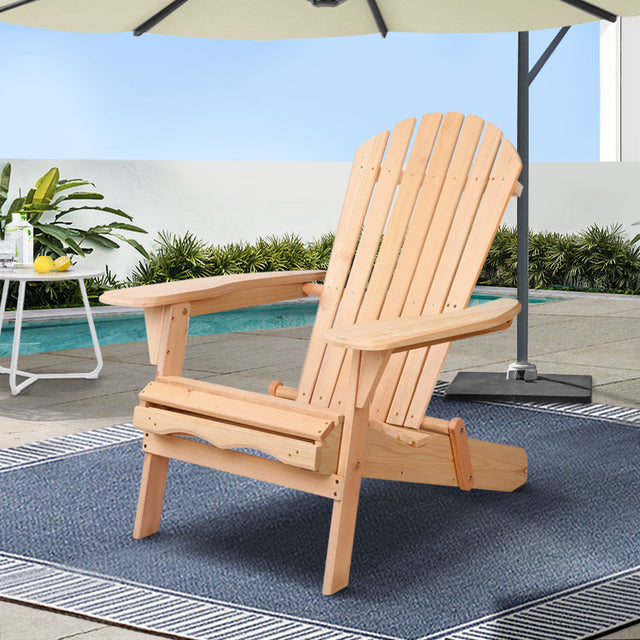 Gardeon Adirondack Outdoor Chairs Chair Patio Furniture Garden Natural #AIRNTL
