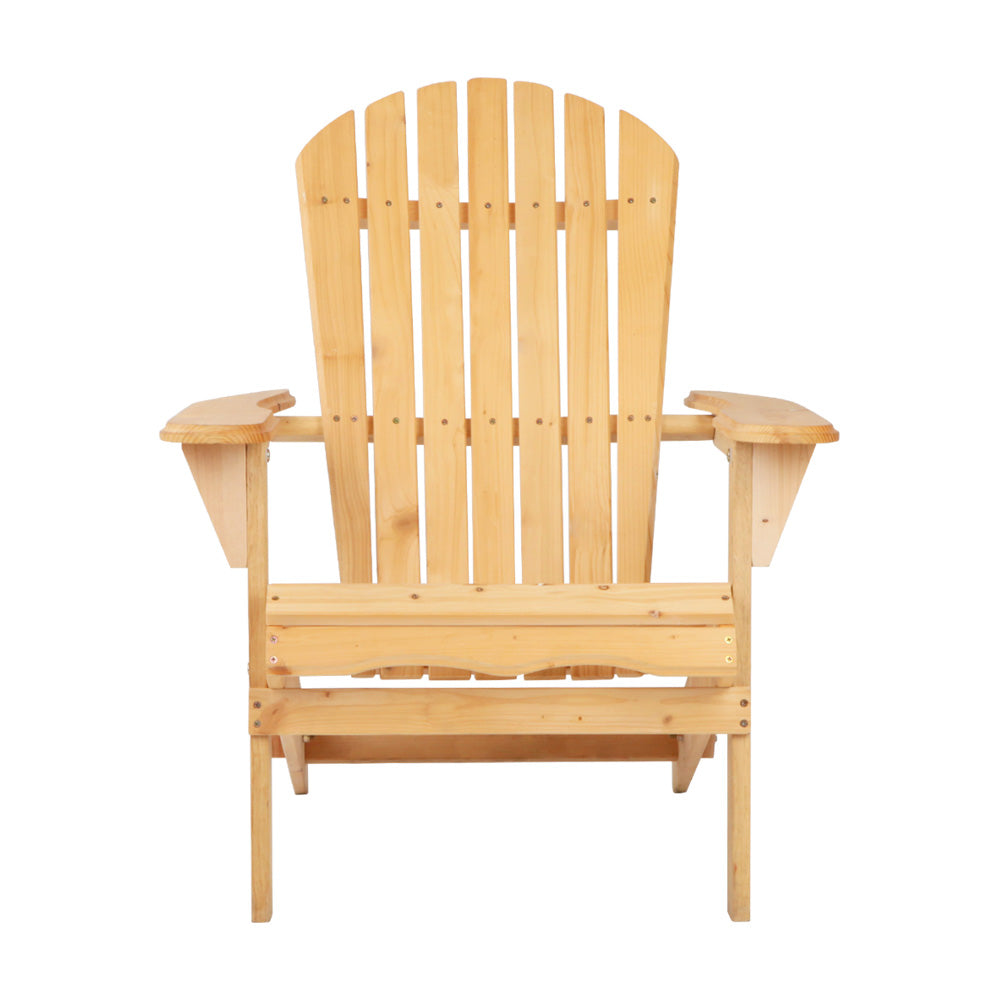 Gardeon Adirondack Outdoor Chairs Wooden Beach Chair Patio - FF-BEACH-CHAIR-NTL