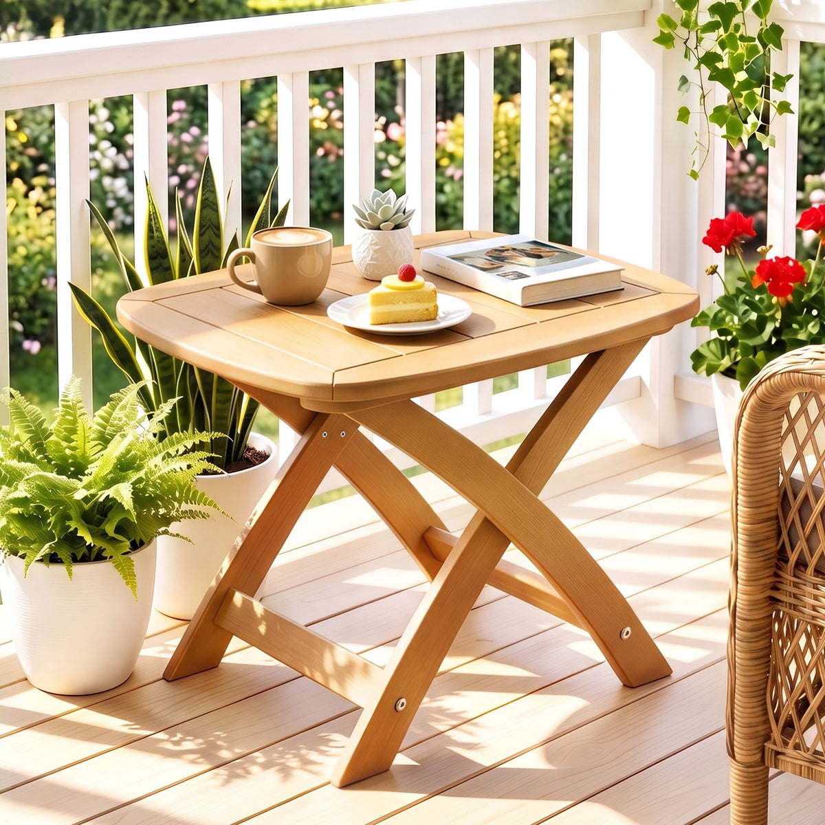 Gardeon Outdoor Coffee Side Table HDPE Desk Indoor - FF-BEACH-DESK-HE-NTL