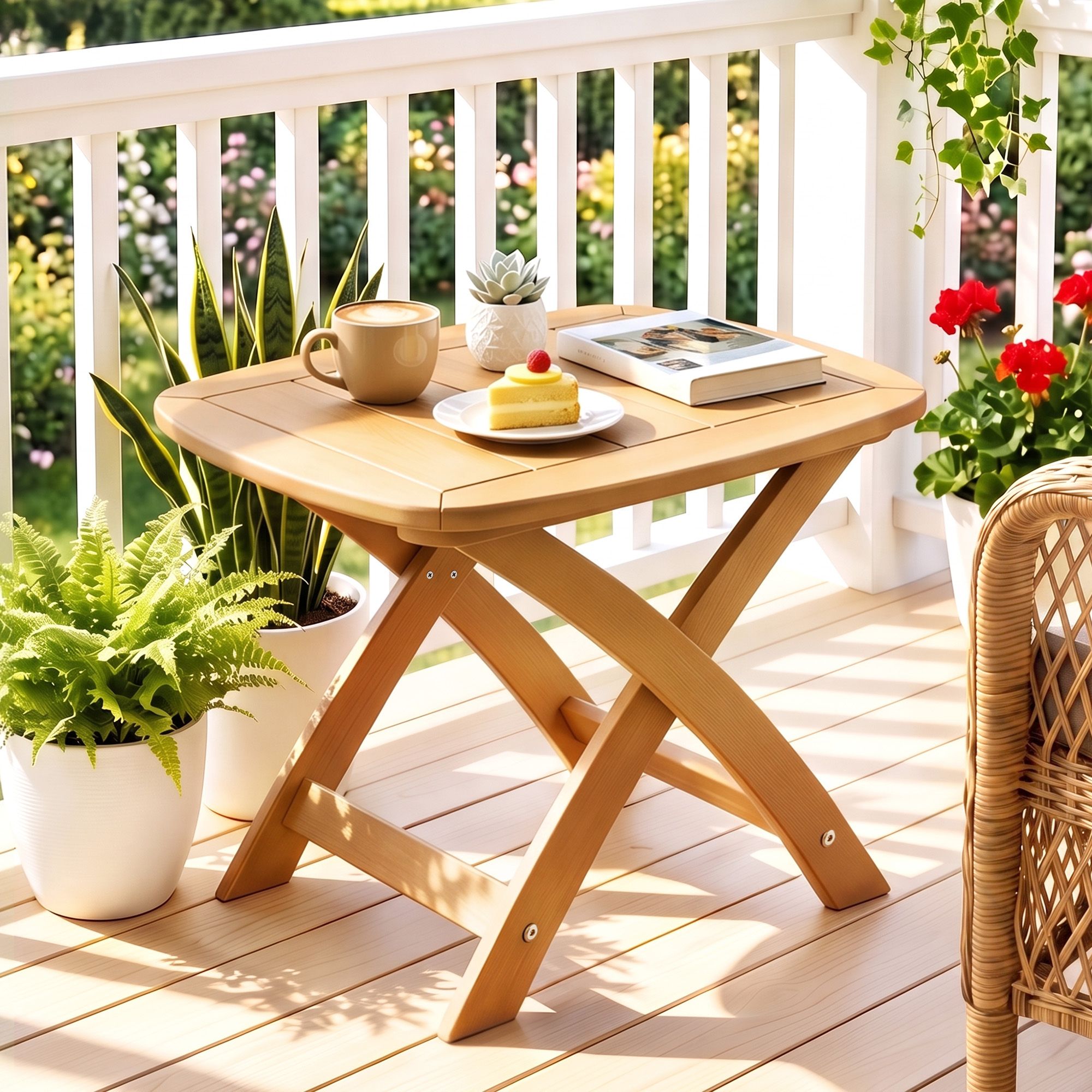 Gardeon Outdoor Coffee Side Table HDPE Desk Indoor - FF-BEACH-DESK-HE-NTL