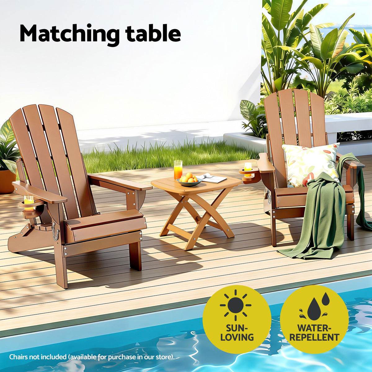 Gardeon Outdoor Coffee Side Table HDPE Desk Indoor - FF-BEACH-DESK-HE-NTL