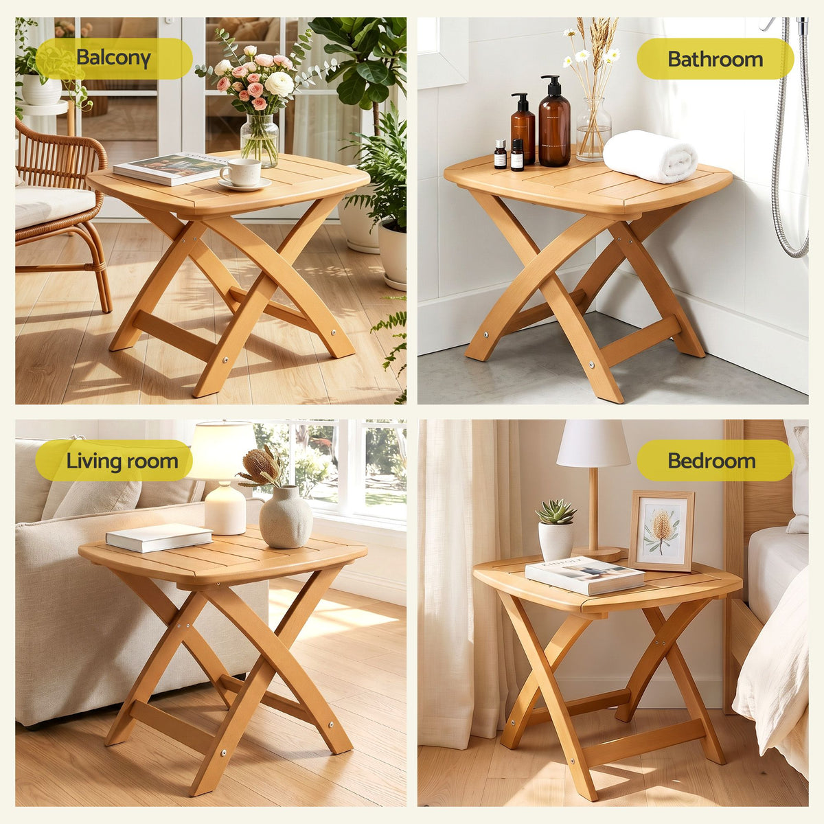 Gardeon Outdoor Coffee Side Table HDPE Desk Indoor - FF-BEACH-DESK-HE-NTL