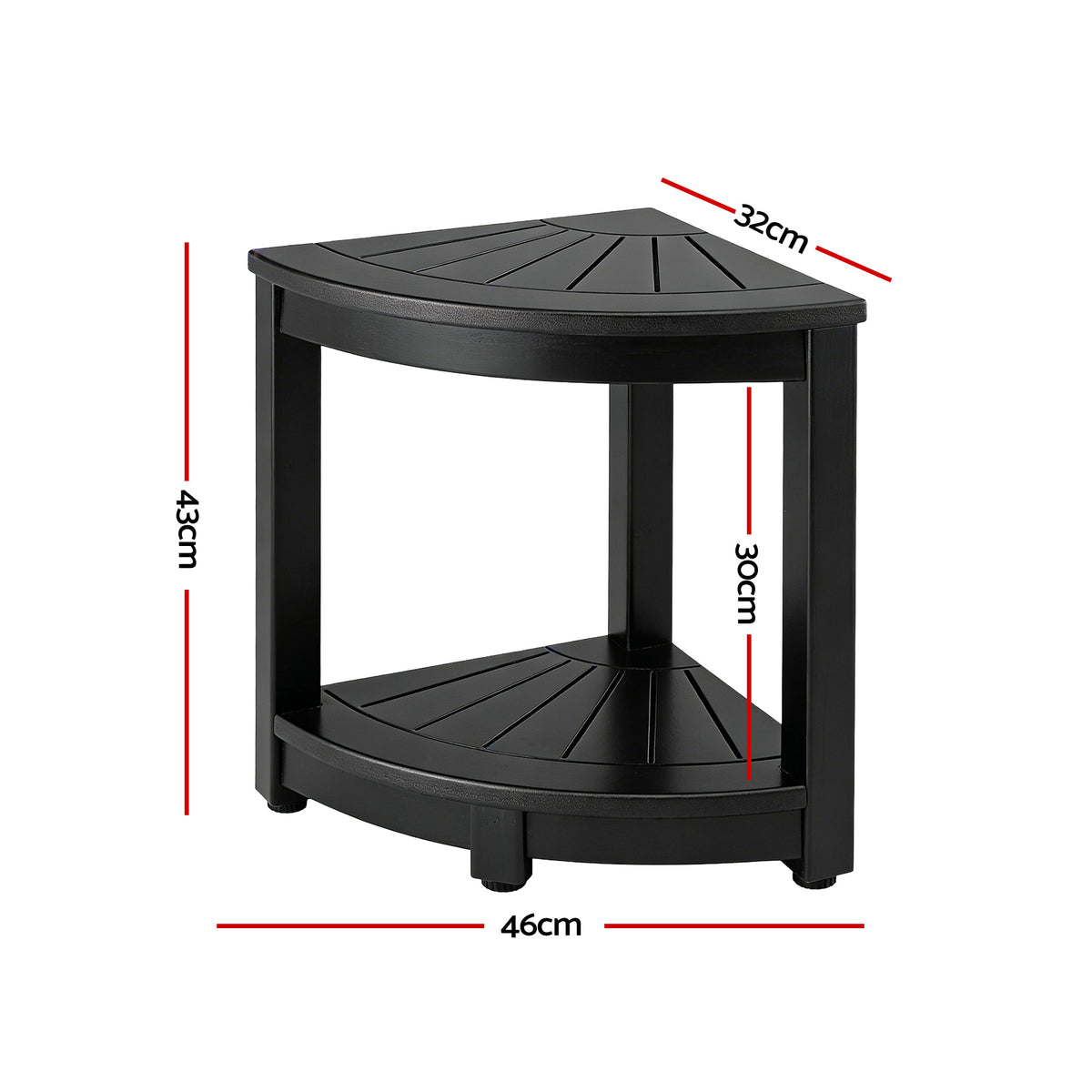 Gardeon Outdoor Coffee Side Table HDPE Desk Corner - FF-BEACH-DESK-HECOR-BK