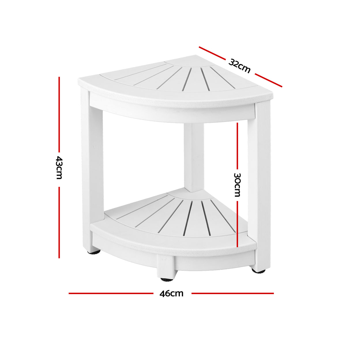 Gardeon Outdoor Coffee Side Table HDPE Desk Corner - FF-BEACH-DESK-HECOR-WH