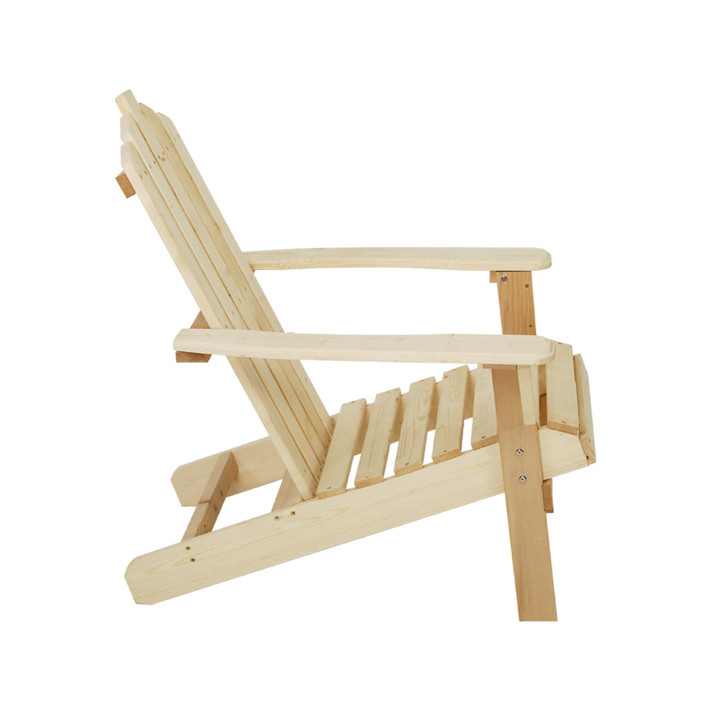 Gardeon Adirondack Outdoor Chairs Wooden Beach Chair Patio F - FF-BEACH-UF-CH-NW