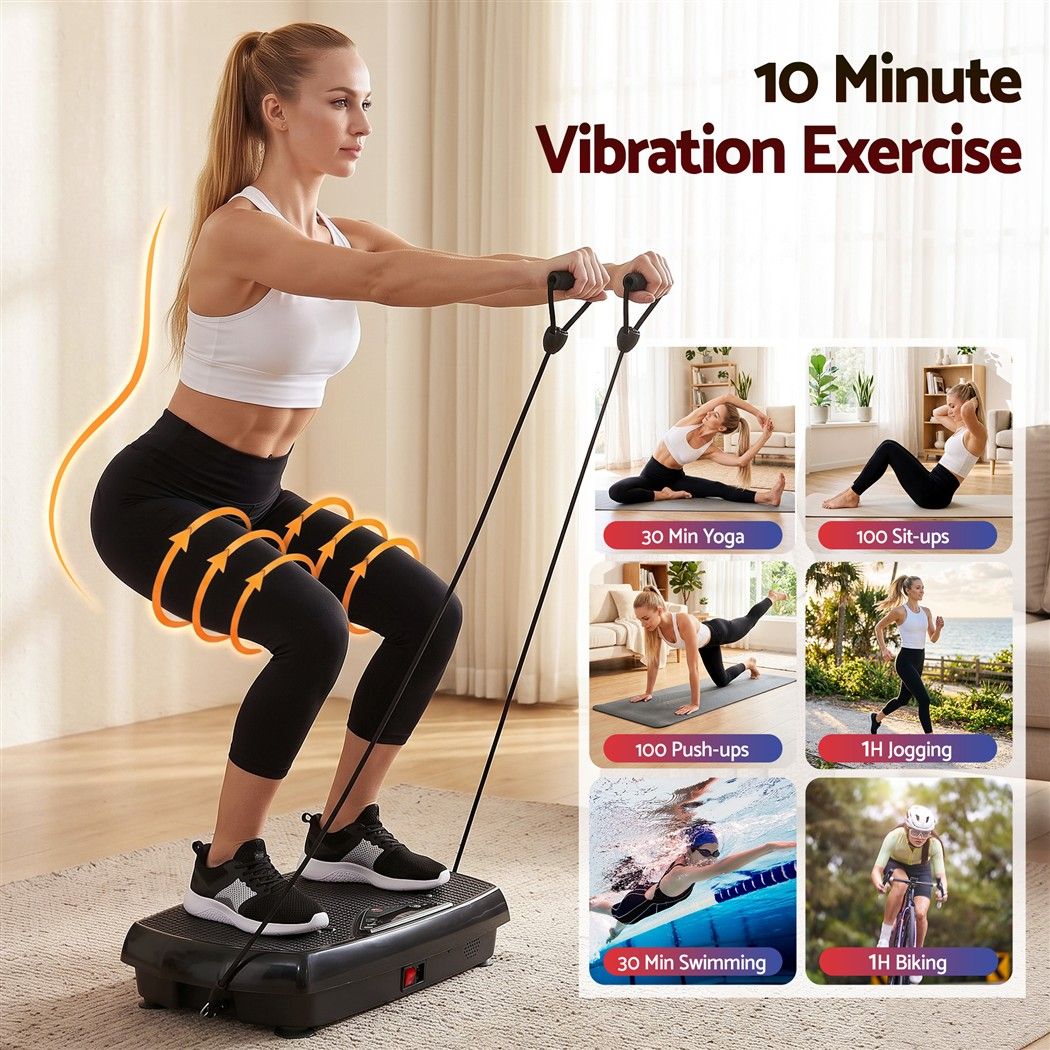 Everfit Vibration Plate Exercise Machine Full Body Shaker - FIT-H-VP-DIAMOND-BK