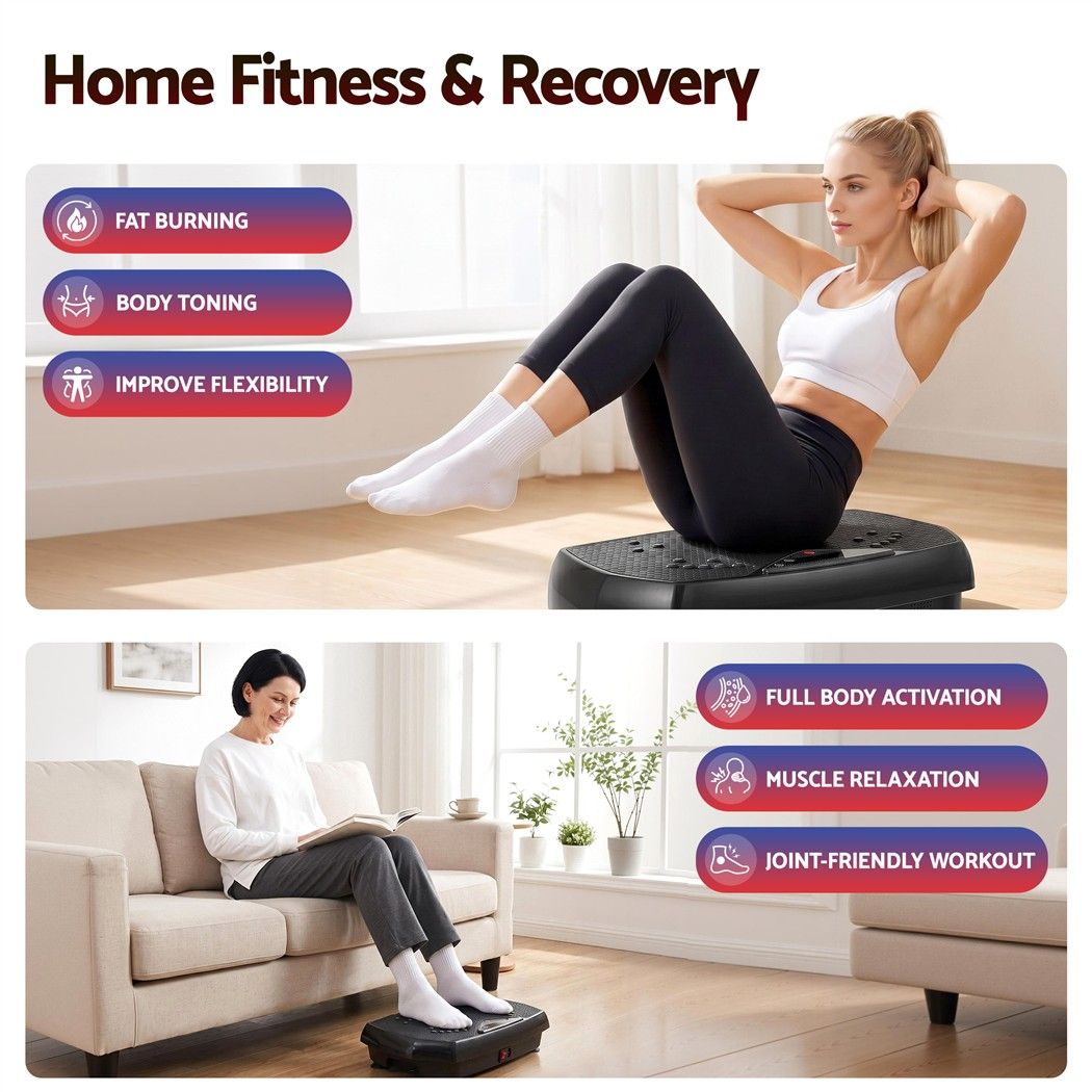 Everfit Vibration Plate Exercise Machine Full Body Shaker - FIT-H-VP-DIAMOND-BK