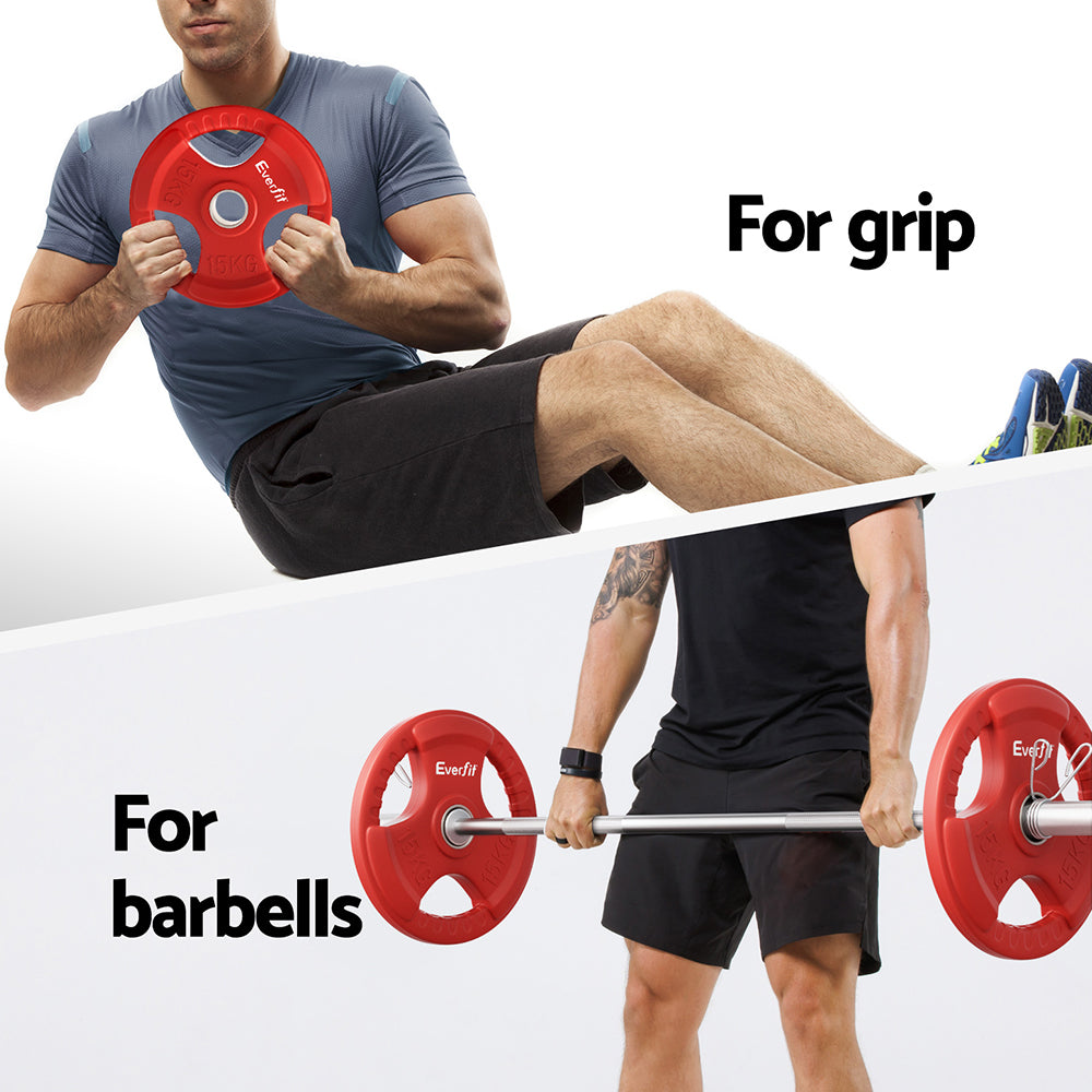 Everfit Weight Plates Olympic 15kg Dumbbell Barbell Plate Weight Lifting Home