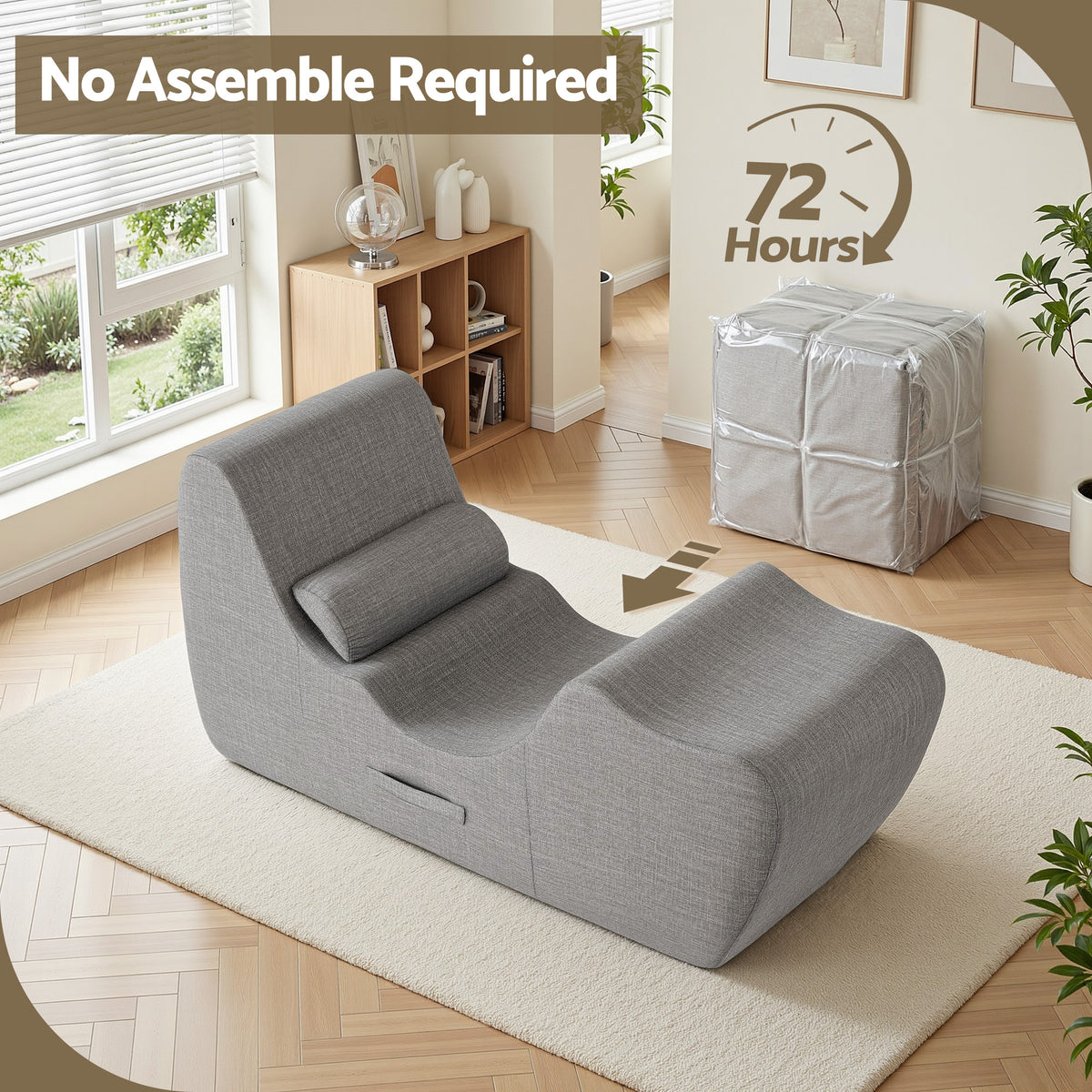 Artiss Chaise Lounge Chair Ergonomic S-Curve Floor - FLOOR-CHAISE-FOAM-DAGY