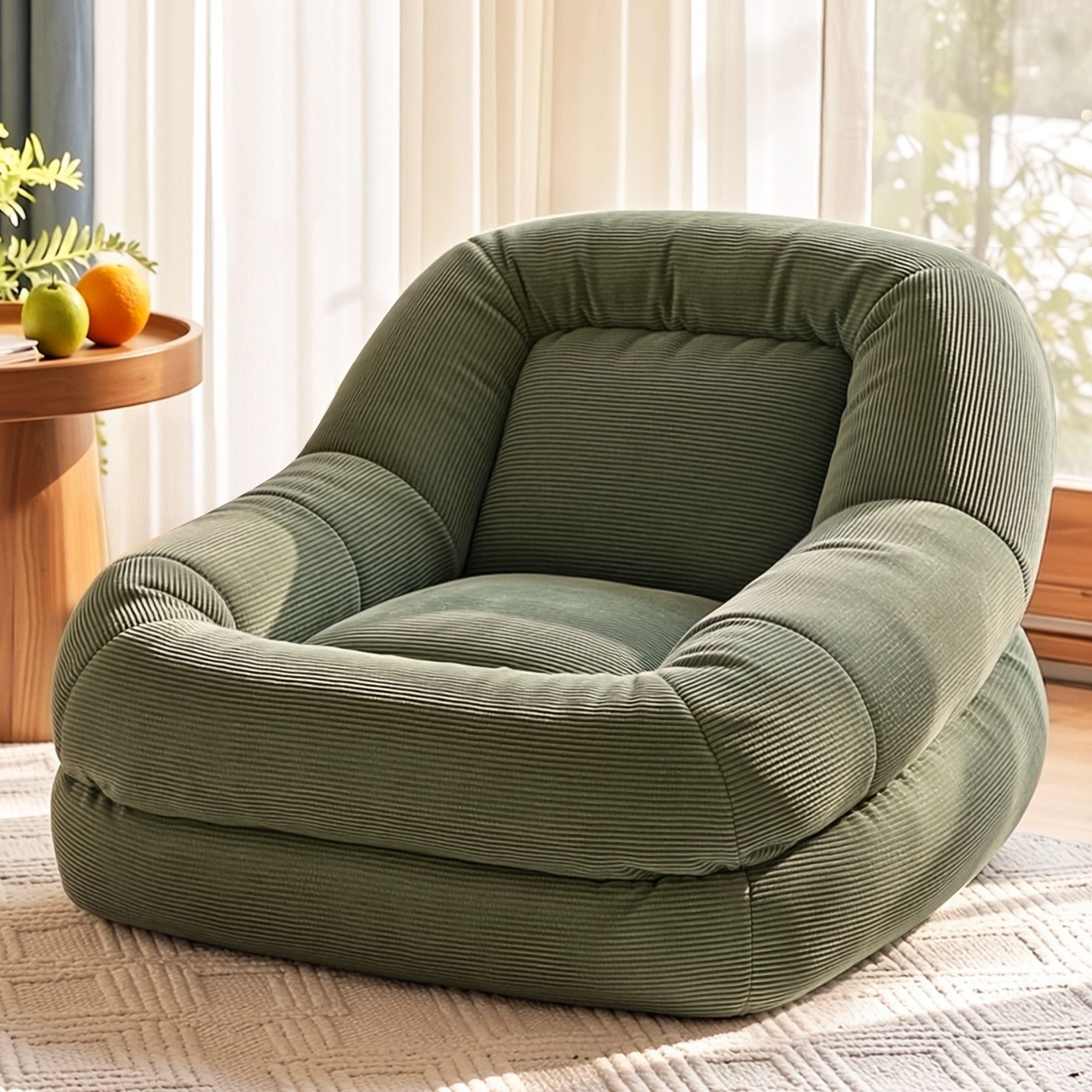 Artiss Armchair Floor Chair Couch Recliner 1 Seater Clo - FLOOR-LAZY-02CPS-1S-GN