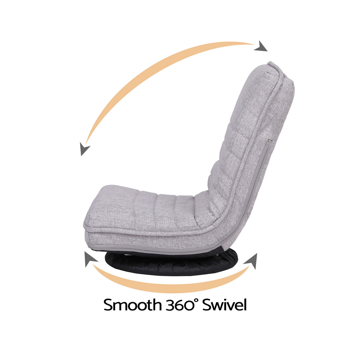 Ariss Swivel Floor Chair 360 Adjustable Foldable Lounge - FLOOR-SBL-03LIN-GY