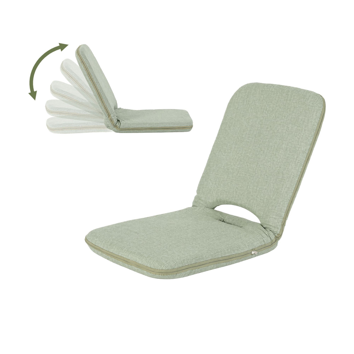 Artiss Floor Chair 5 Position Adjustable Green Lazy Sofa for Living Room Bedroom