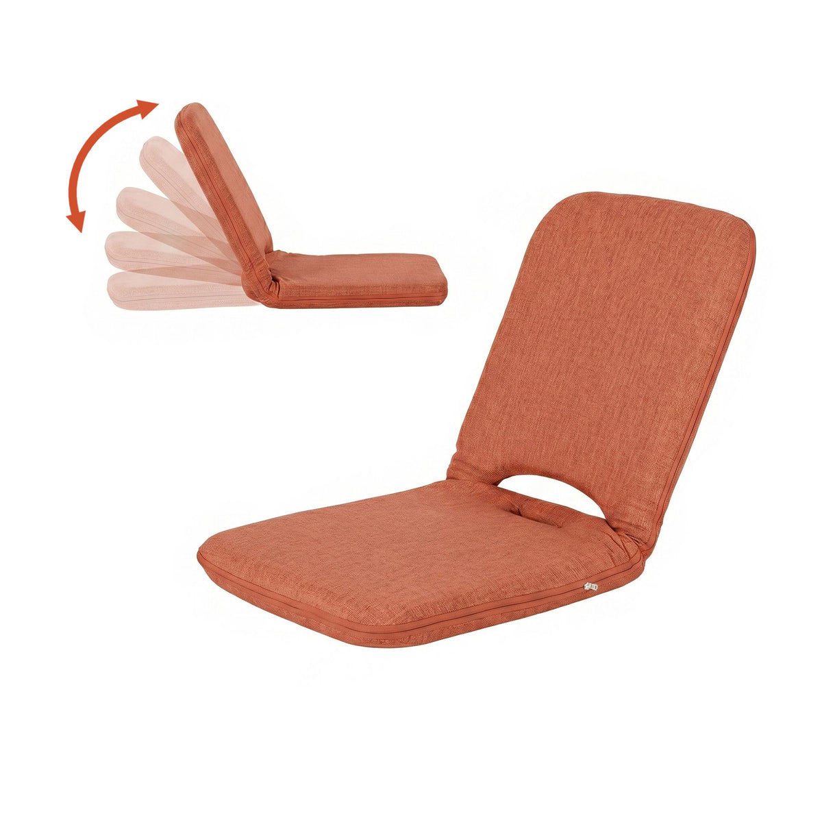 Artiss Floor Chair 5 Position Adjustable Orange Lazy Sofa - FLOOR-SBL-DENIM-OR