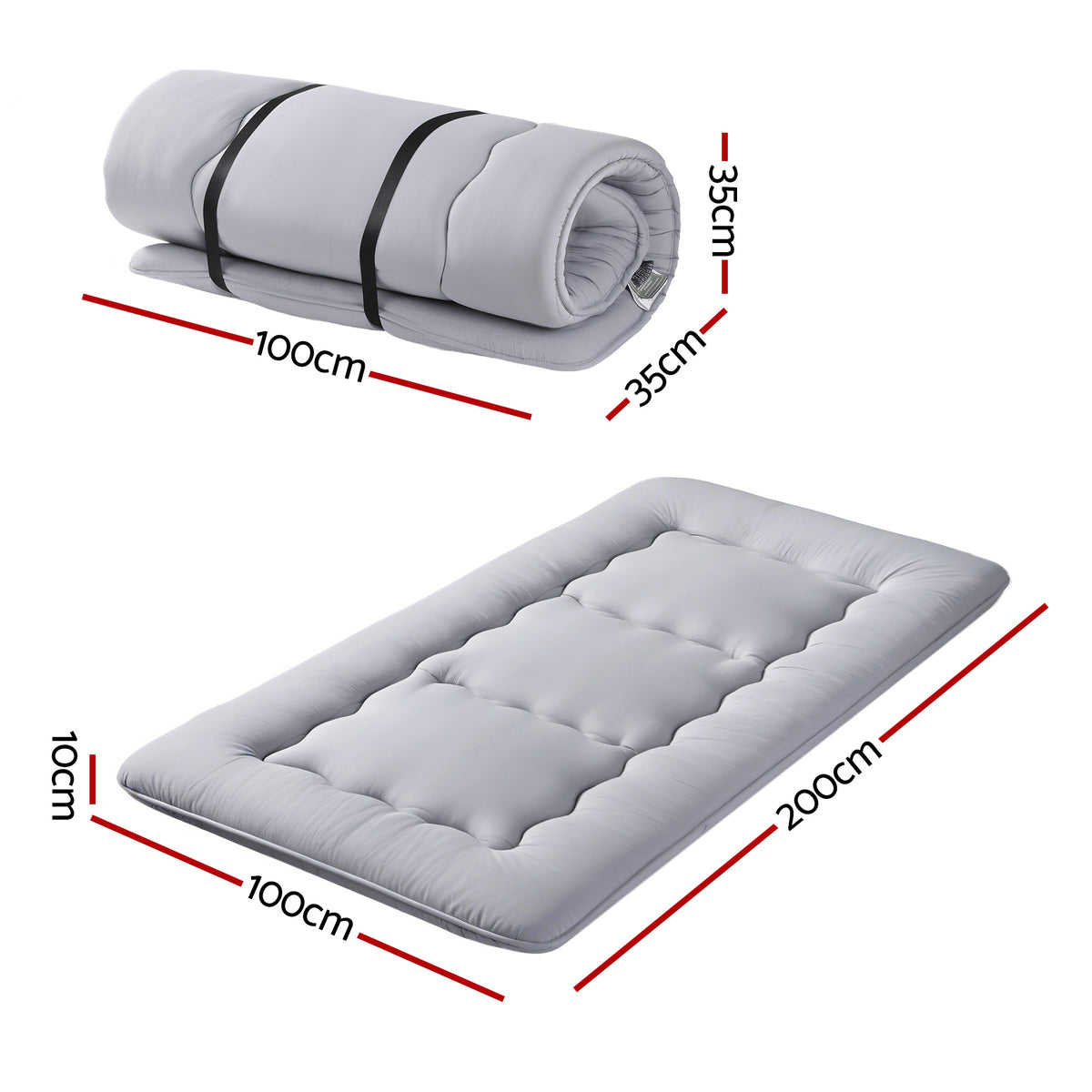 Giselle Bedding 10cm Japanese Floor Mattress Foldable - FM-FUTON-100-10-GY