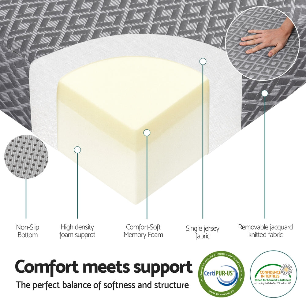 Giselle Foldable Mattress Folding Sofa Bed Trifold - FOAM-MFM-TRIO-DUAL-GY