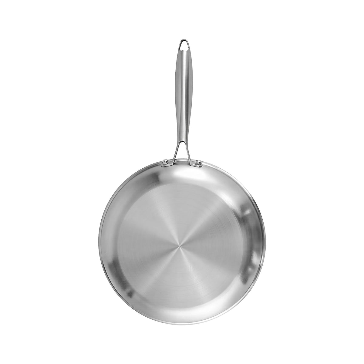 5-Star Chef 30cm Stainless Steel Frying Pan Uncoated Frypan with Tri-Ply Body Silver