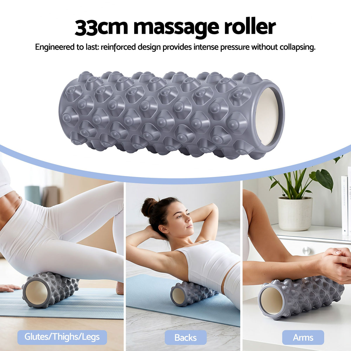 Everfit Foam Roller Set 3-in-1 with Targeted Recovery Muscle Roller Stick & Deep Tissue Massage Ball, Heavy Duty 150KG Support Gym Roller for Back Pain Relief, Myofascial Release, Home Gym Exercise