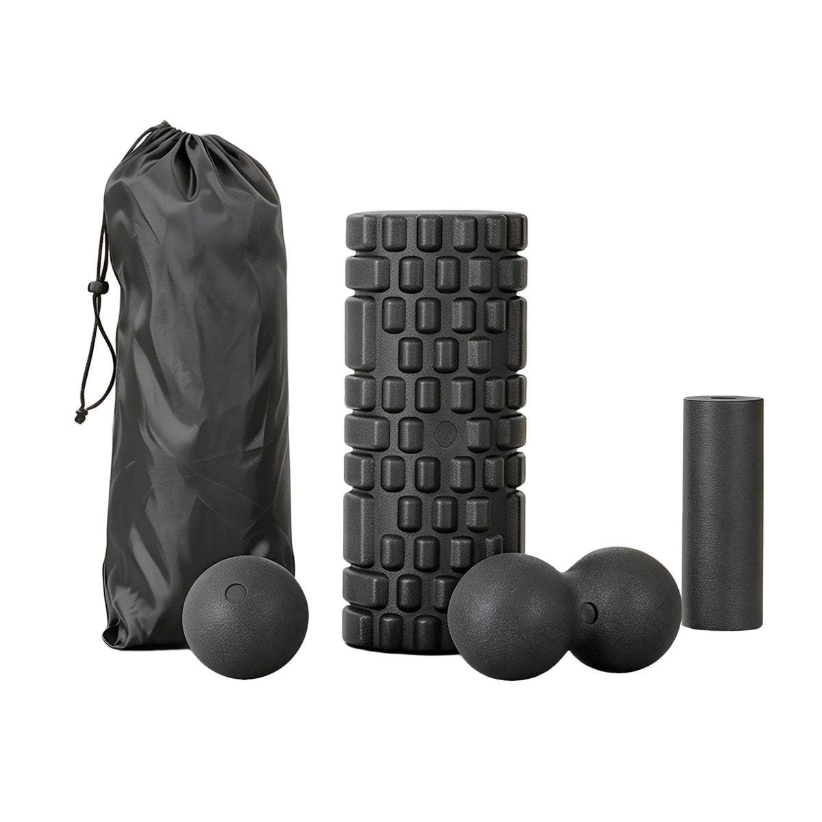 Everfit Foam Roller Set 4 in 1 Grid High Density Massager for Deep Tissue Trigger Point Myofascial Release Back Pain Muscle Recovery Gym Home Fitness Equipment with Storage Bag Supports 150kg