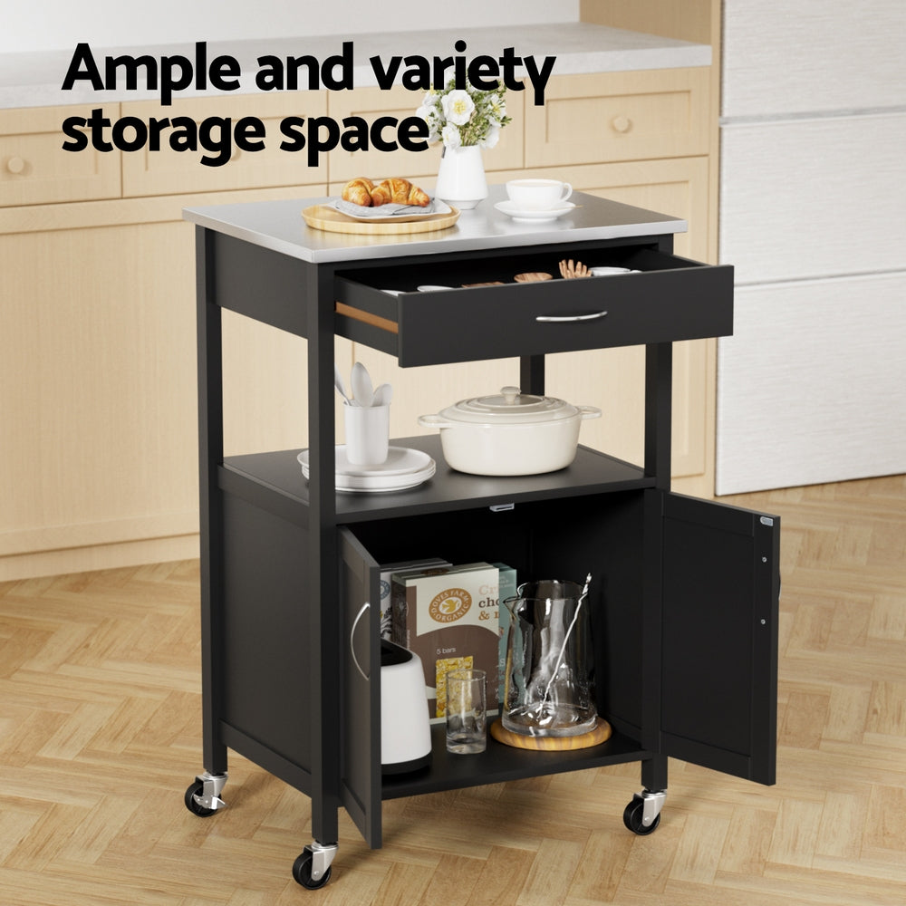 Artiss Kitchen Island Trolley Rolling Serving Cart Storage Drawer Cupbo - 216729