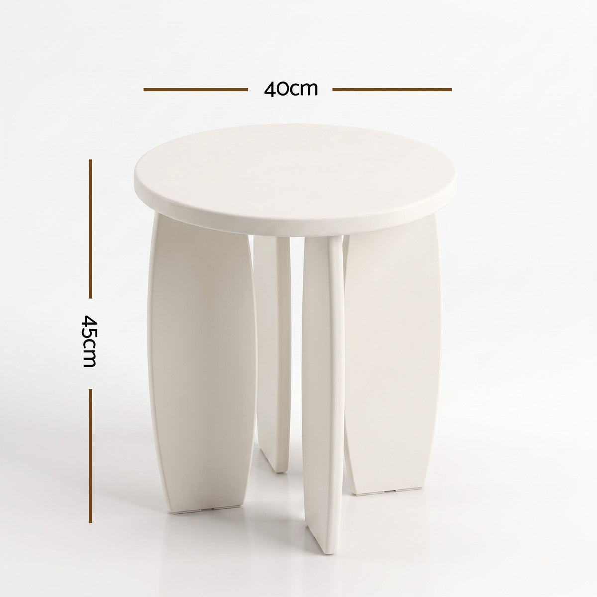 Artiss Round End Table High-Gloss Small Coffee Table Side - FUR-S-COF15-WH