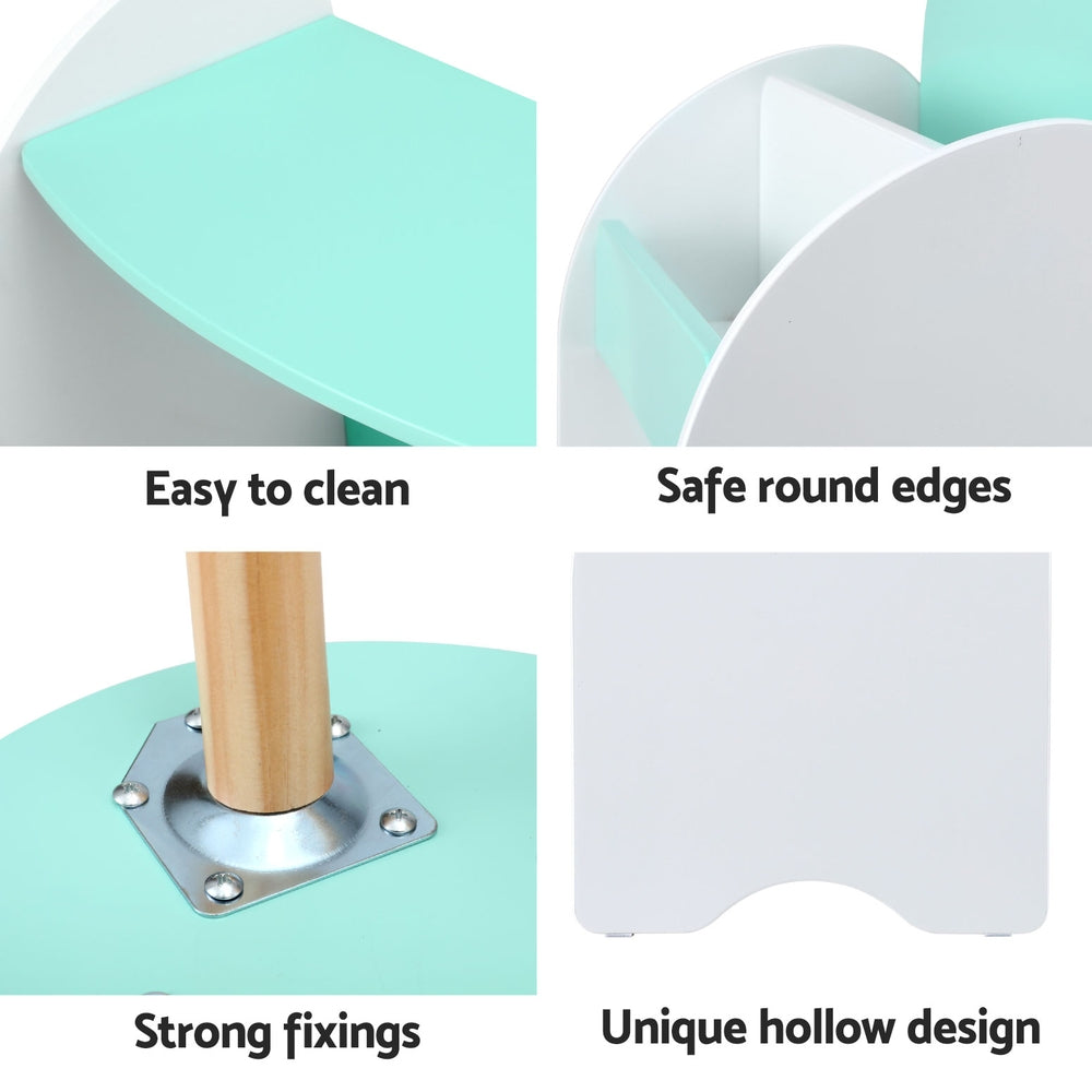 Keezi Kids Bookshelf 2 In 1 Table Chair Set Bookcase - 459298