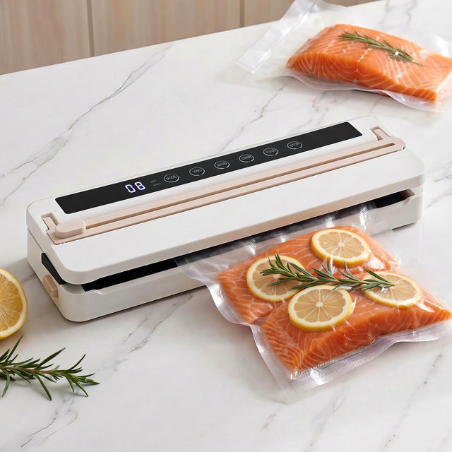 Devanti Food Vacuum Sealer Machine Fresh Storage Auto Seal Slide Cutter 6 White
