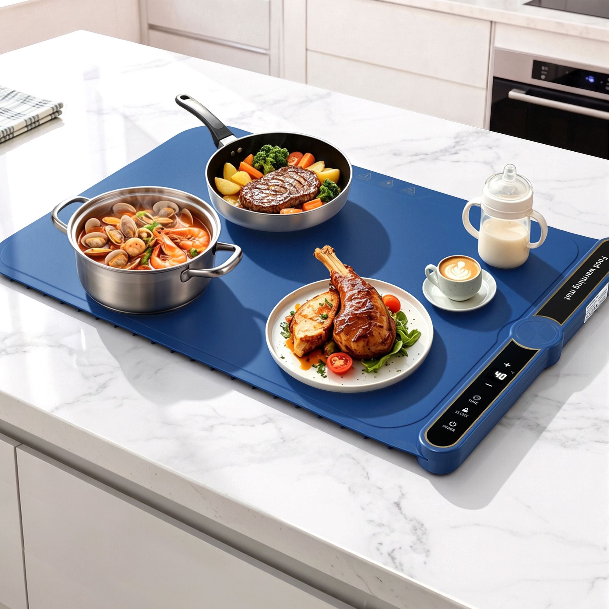 Devanti Food Warming Mat 60 x 38cm Electric Food Warmer With Timer