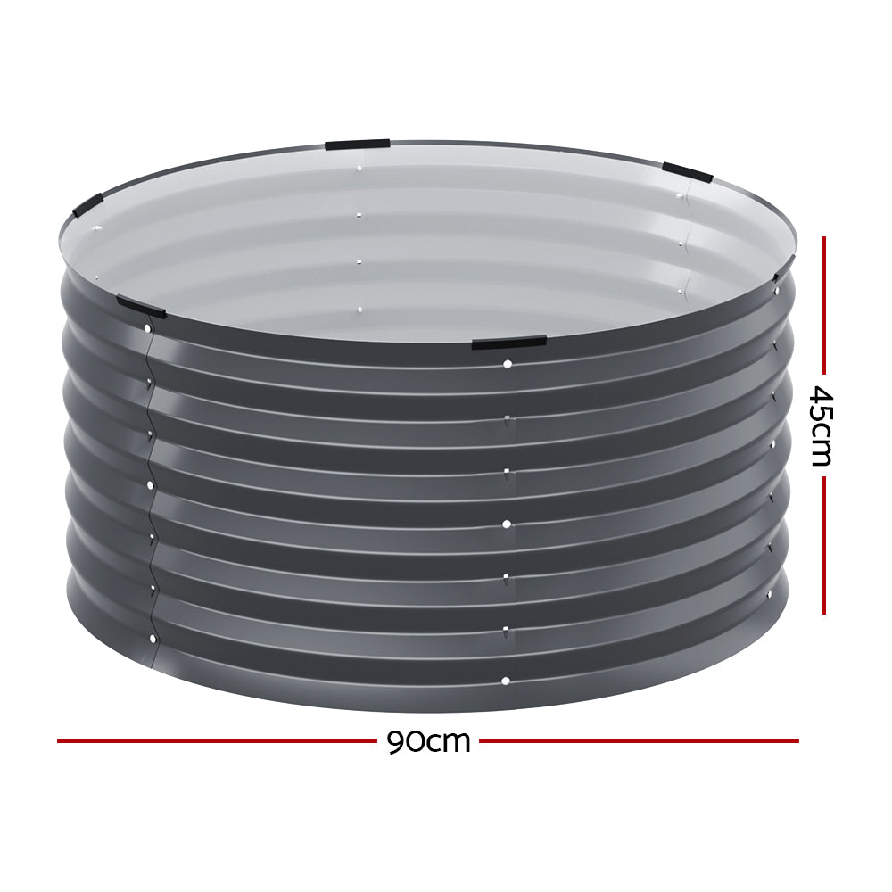 Green Fingers Garden Bed 90X45cm Round Latches Planter - GARDEN-AG-ROU-9045-B