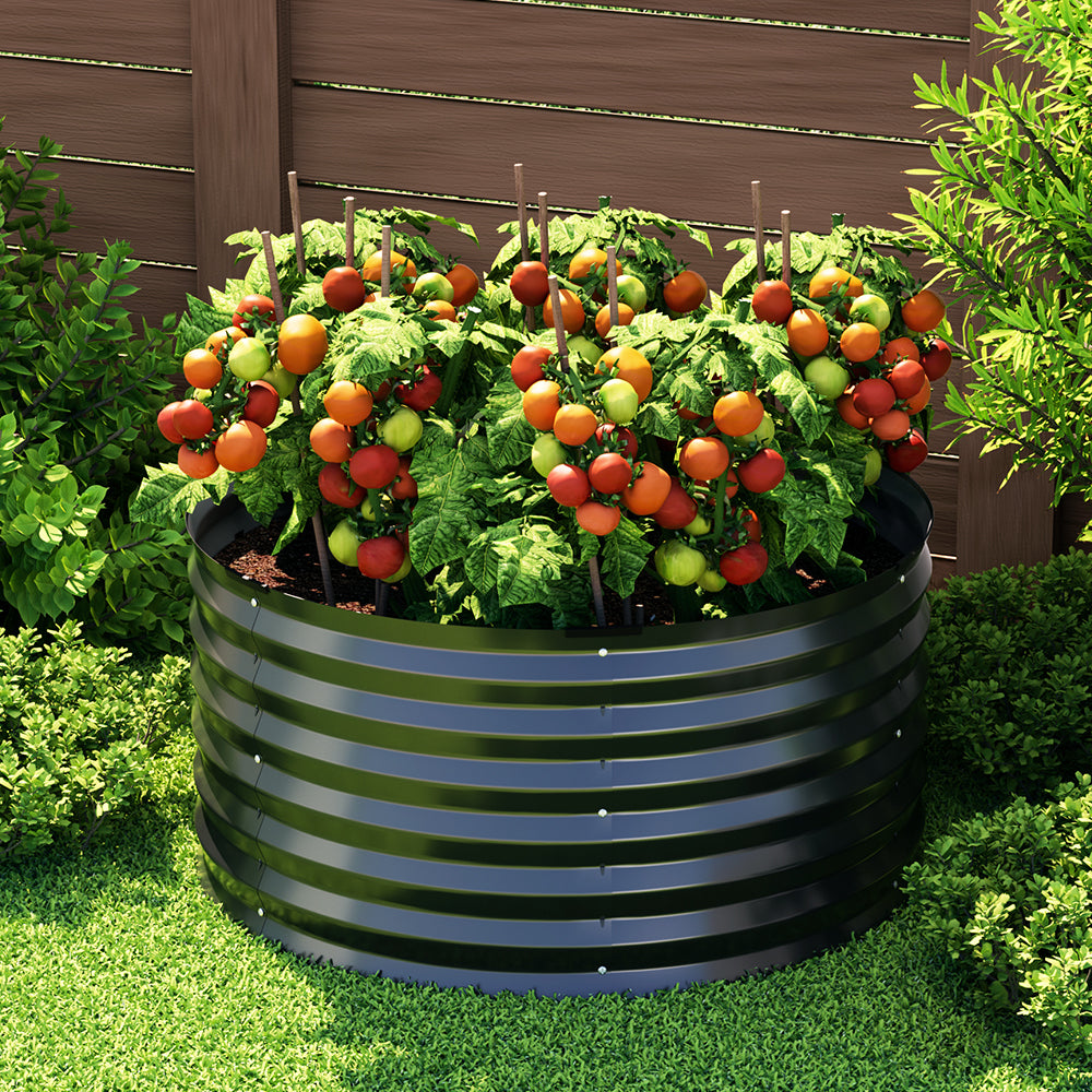 Green Fingers Garden Bed 90X45cm Round Latches Planter - GARDEN-AG-ROU-9045-B